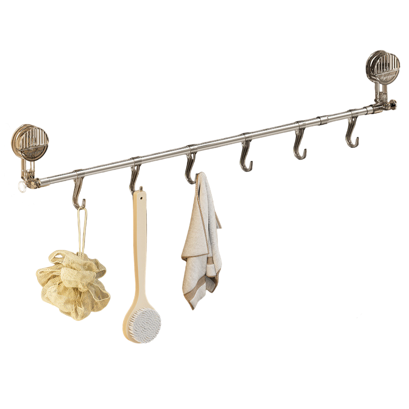 Adjustable Towel Rack with Hooks-TidyHome